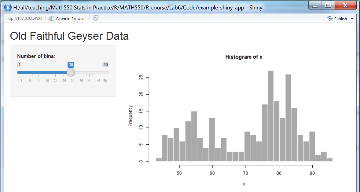 Example Shiny App by RStudio.